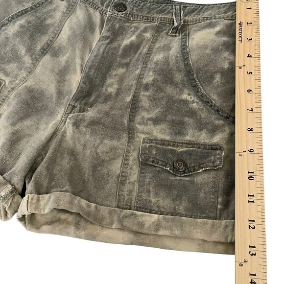 Ralph Lauren Denim Supply Cargo Shorts Womens Size 8 Green Bleached Wash Cuffed - Picture 10 of 11